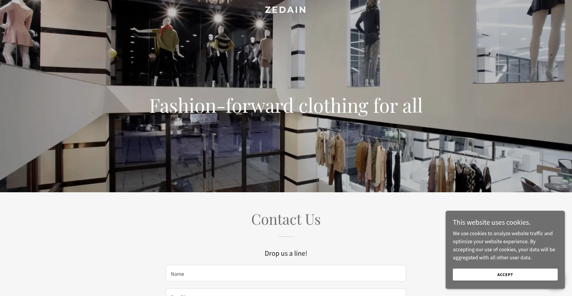 Website screenshot of Zedain.com