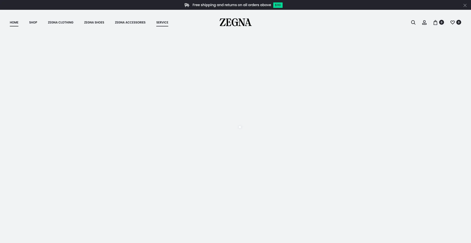 Website screenshot of Zegnas.us