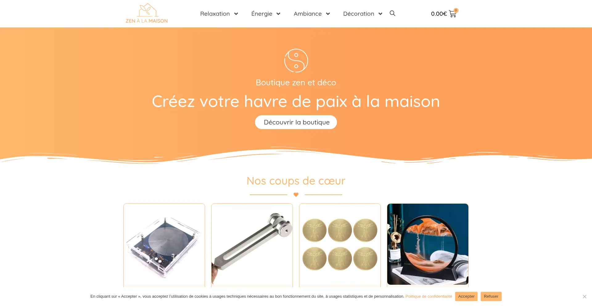 Website screenshot of Zenalamaison.fr
