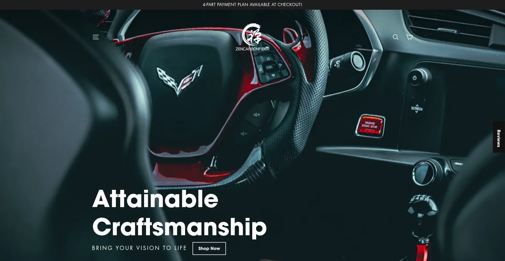 Website screenshot of Zencarbonfiber.com