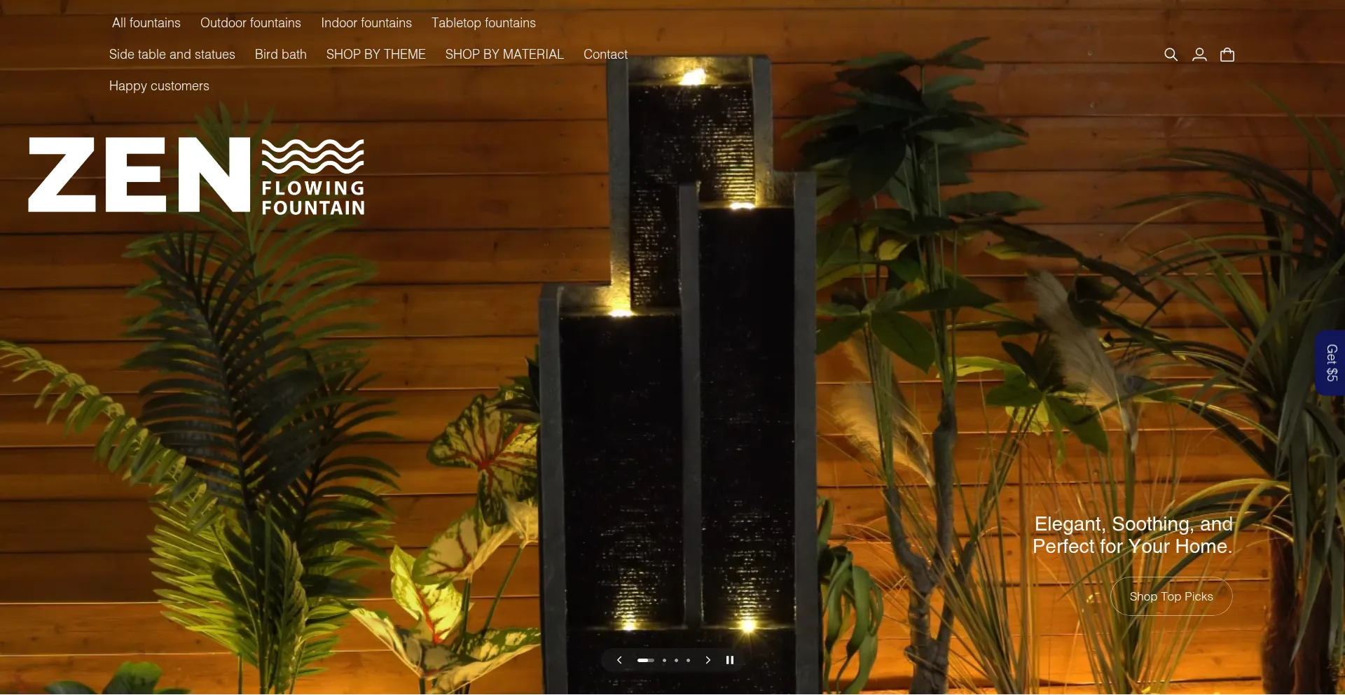 Website screenshot of Zenflowingfountain.com