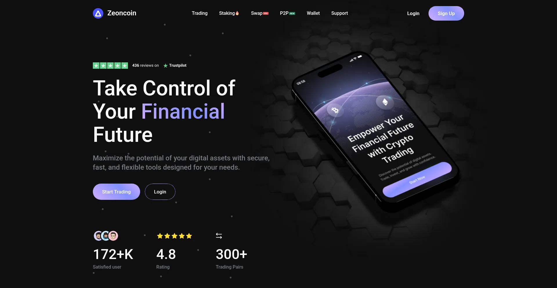 Website screenshot of Zeoncoin.com