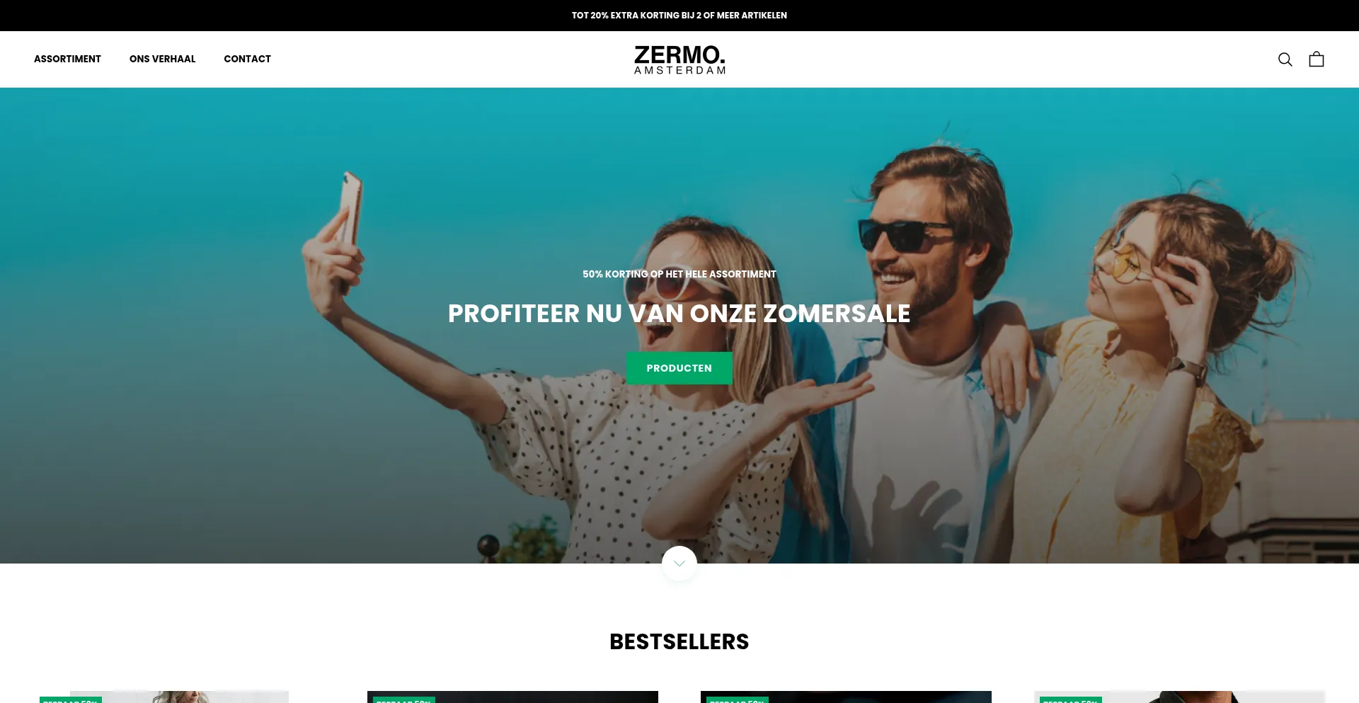 Website screenshot of Zermo.nl
