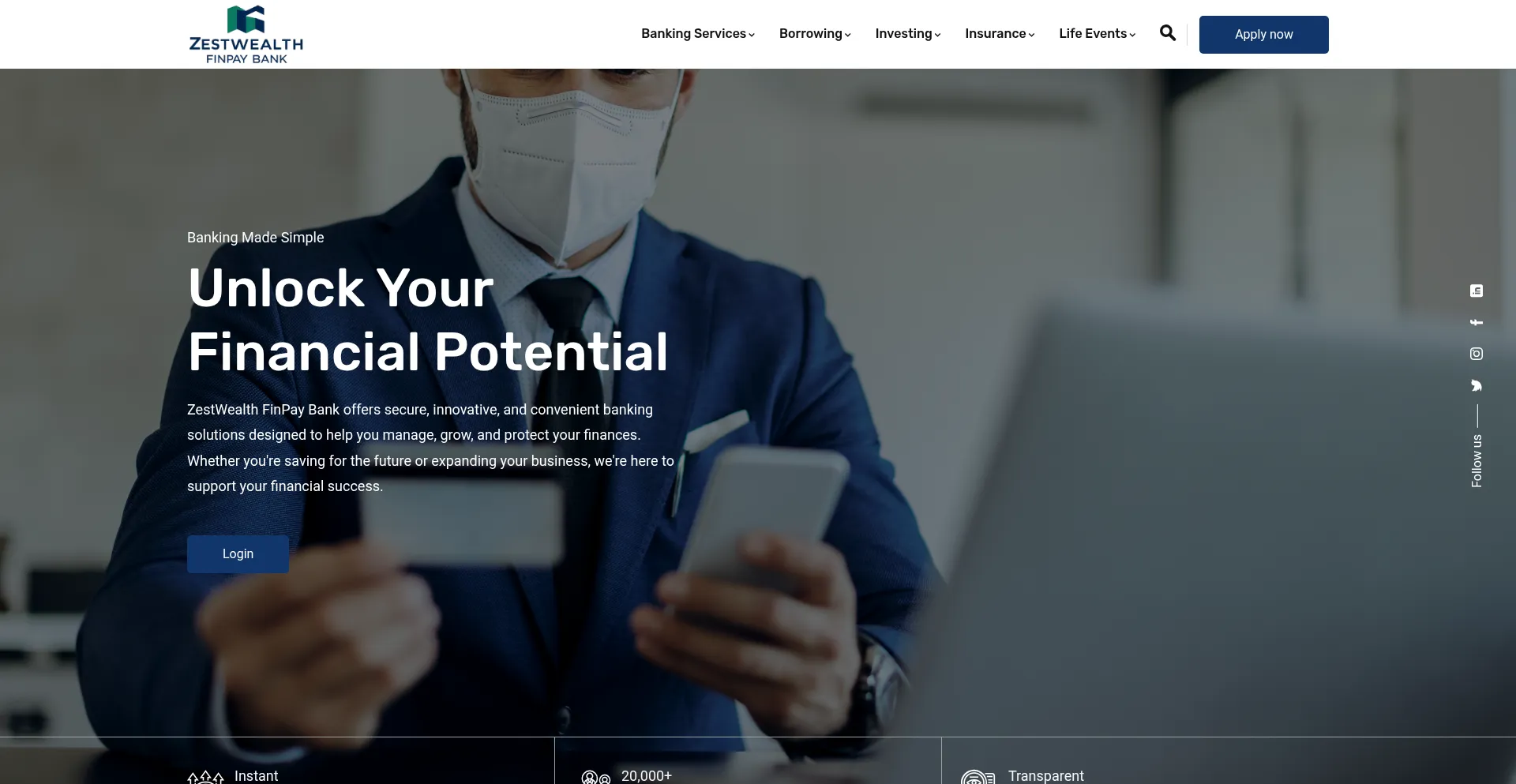 Website screenshot of Zestfinpay.com