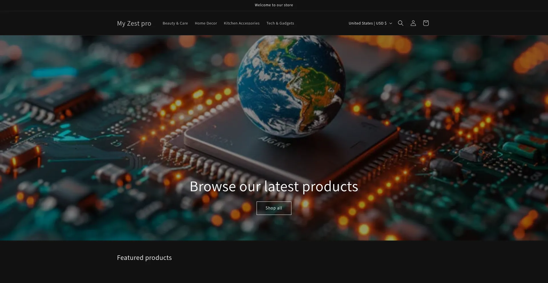 Website screenshot of Zestpro.shop