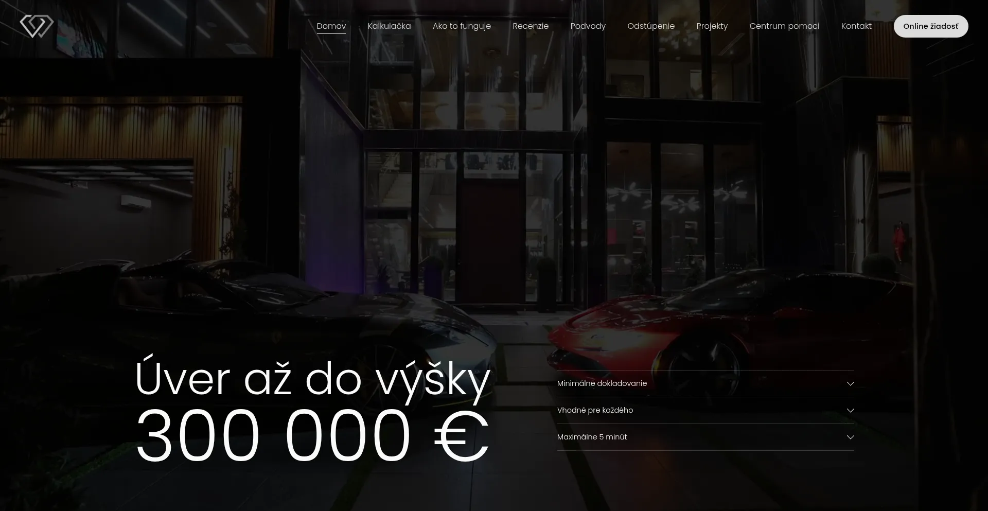 Website screenshot of Ziadost.online