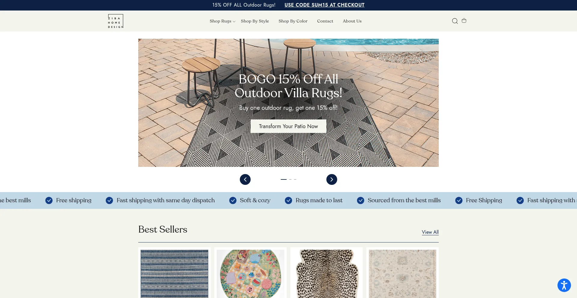 Website screenshot of Zibahomedesign.com