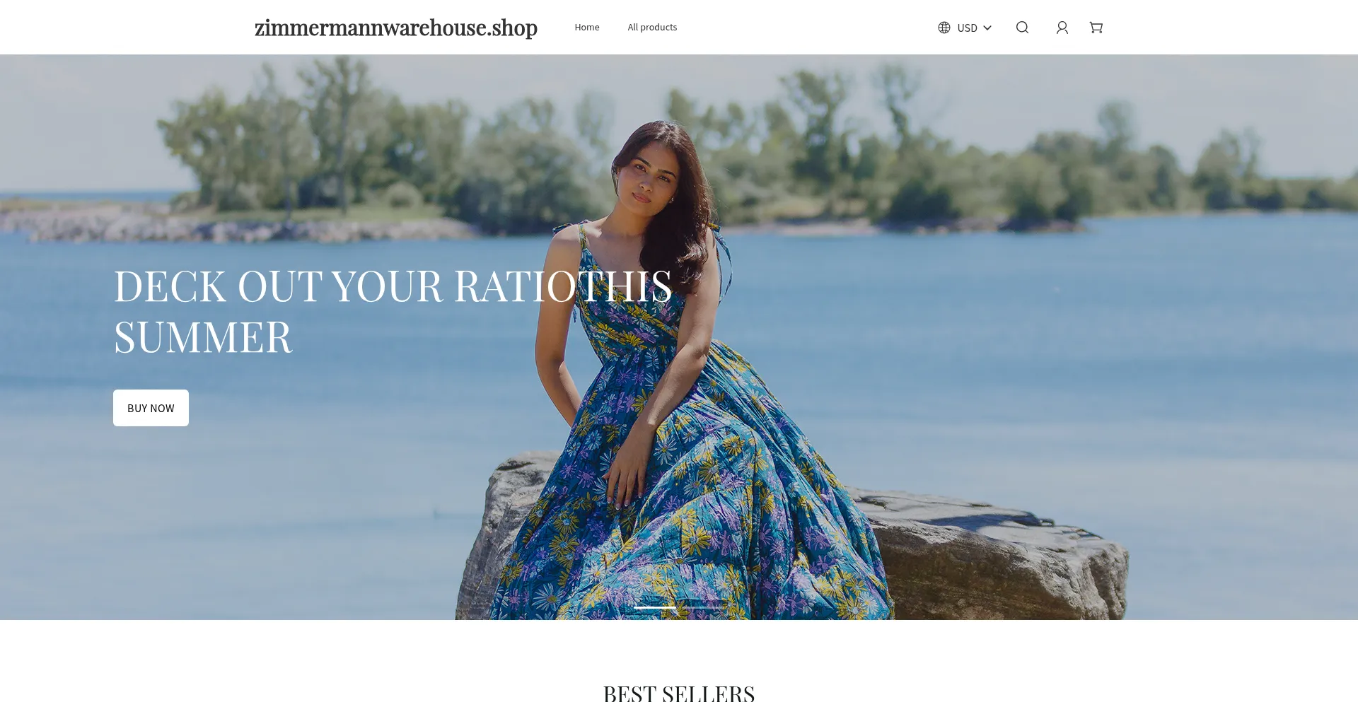 Website screenshot of Zimmermannwarehouse.shop