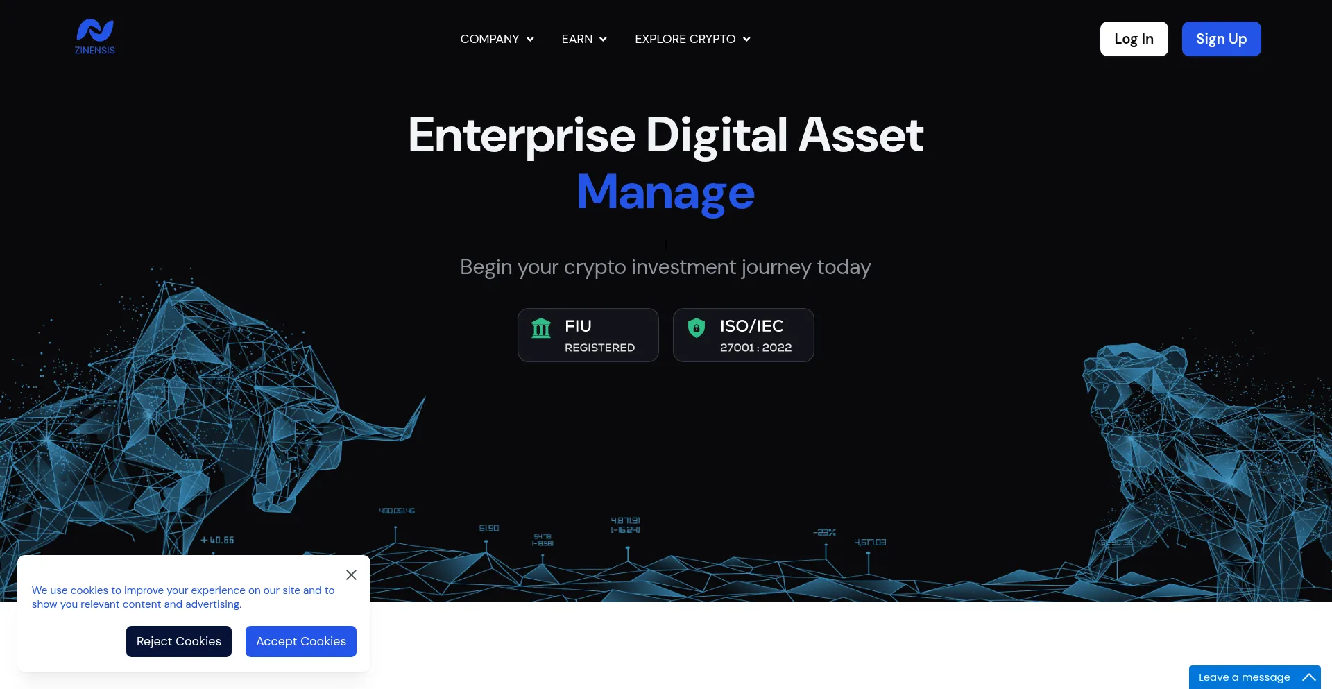 Website screenshot of Zinensisinvestment.com