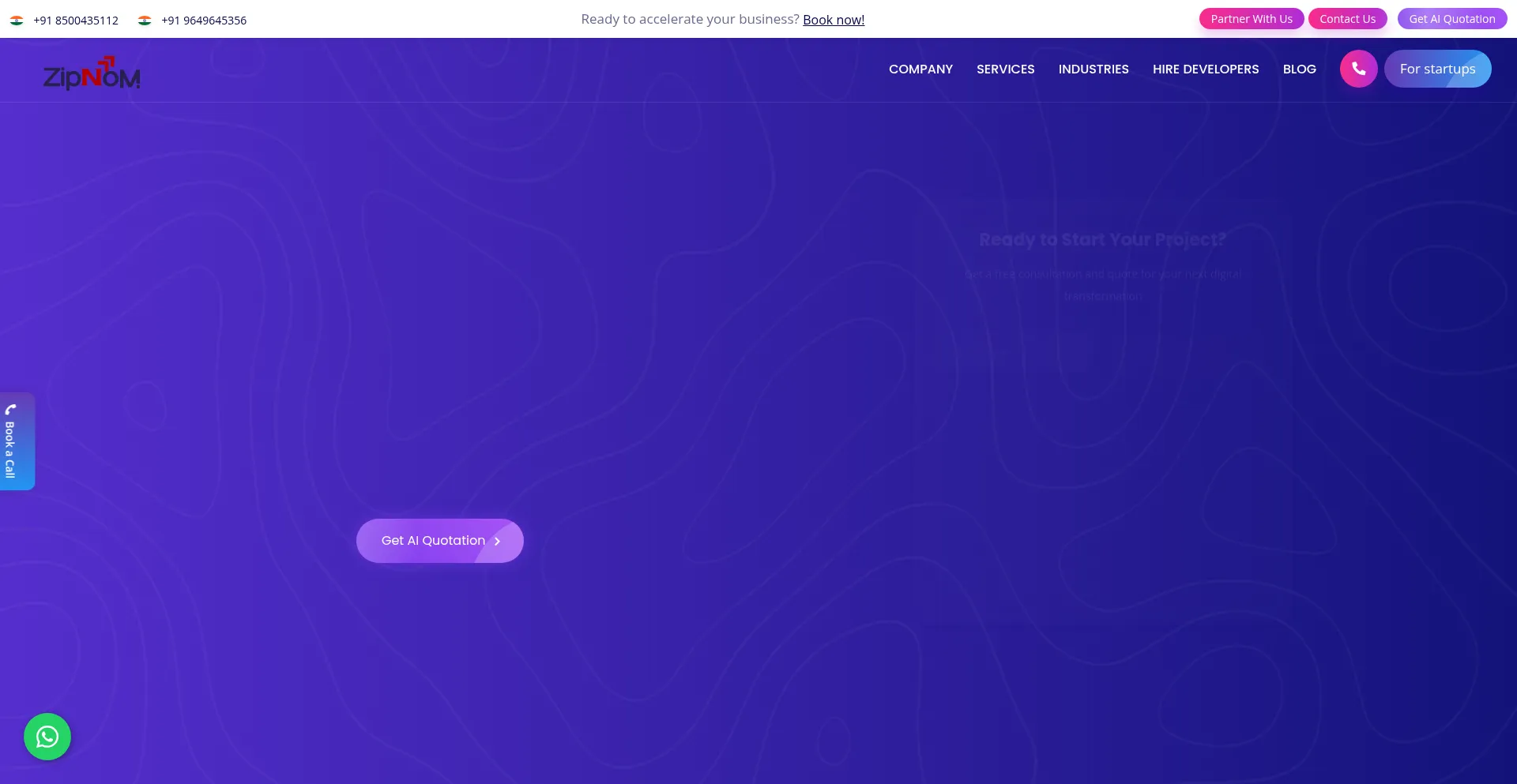 Website screenshot of Zipnom.com