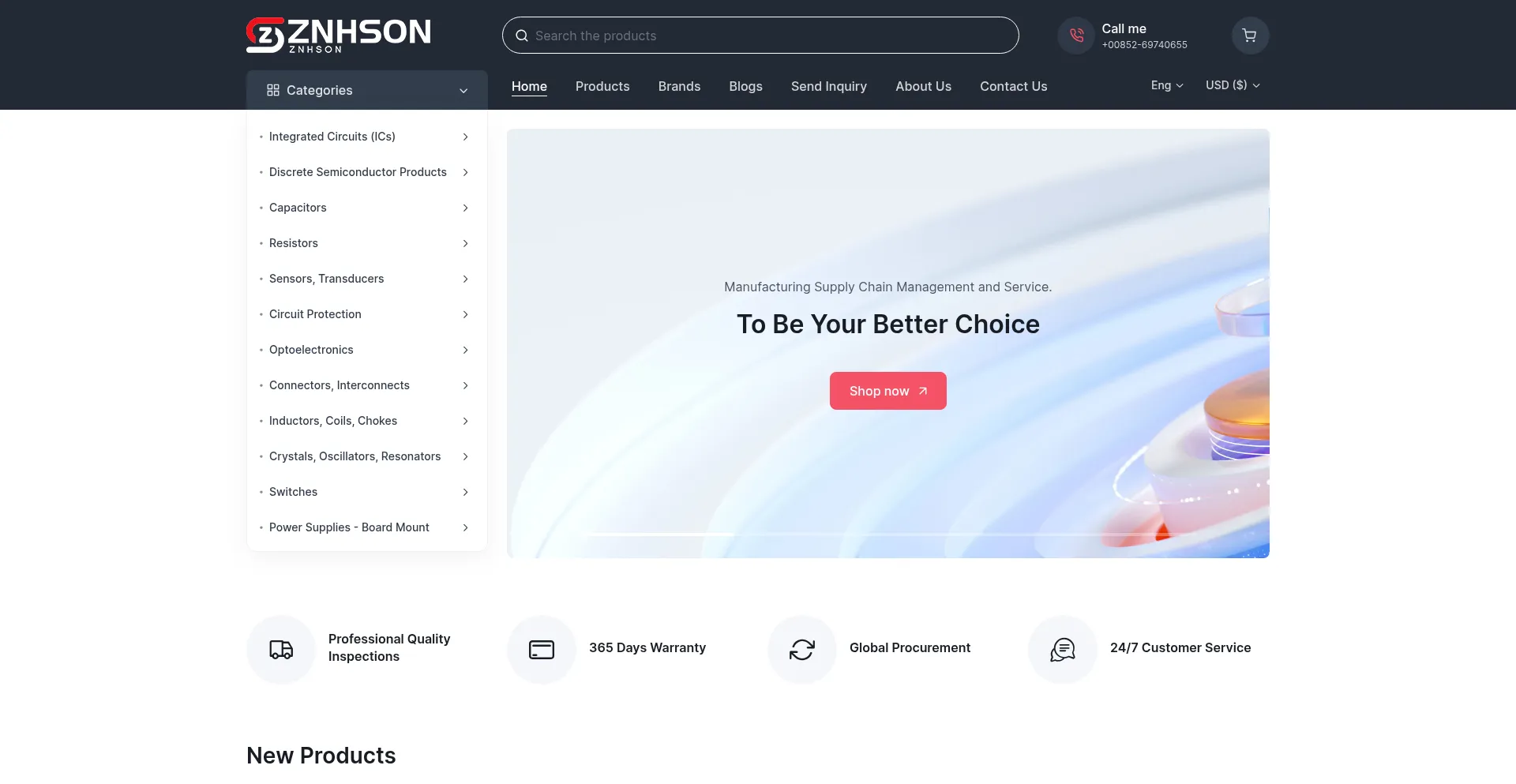 Website screenshot of Znhson.com