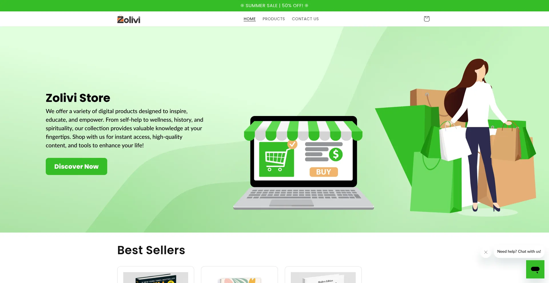 Website screenshot of Zolivi.com