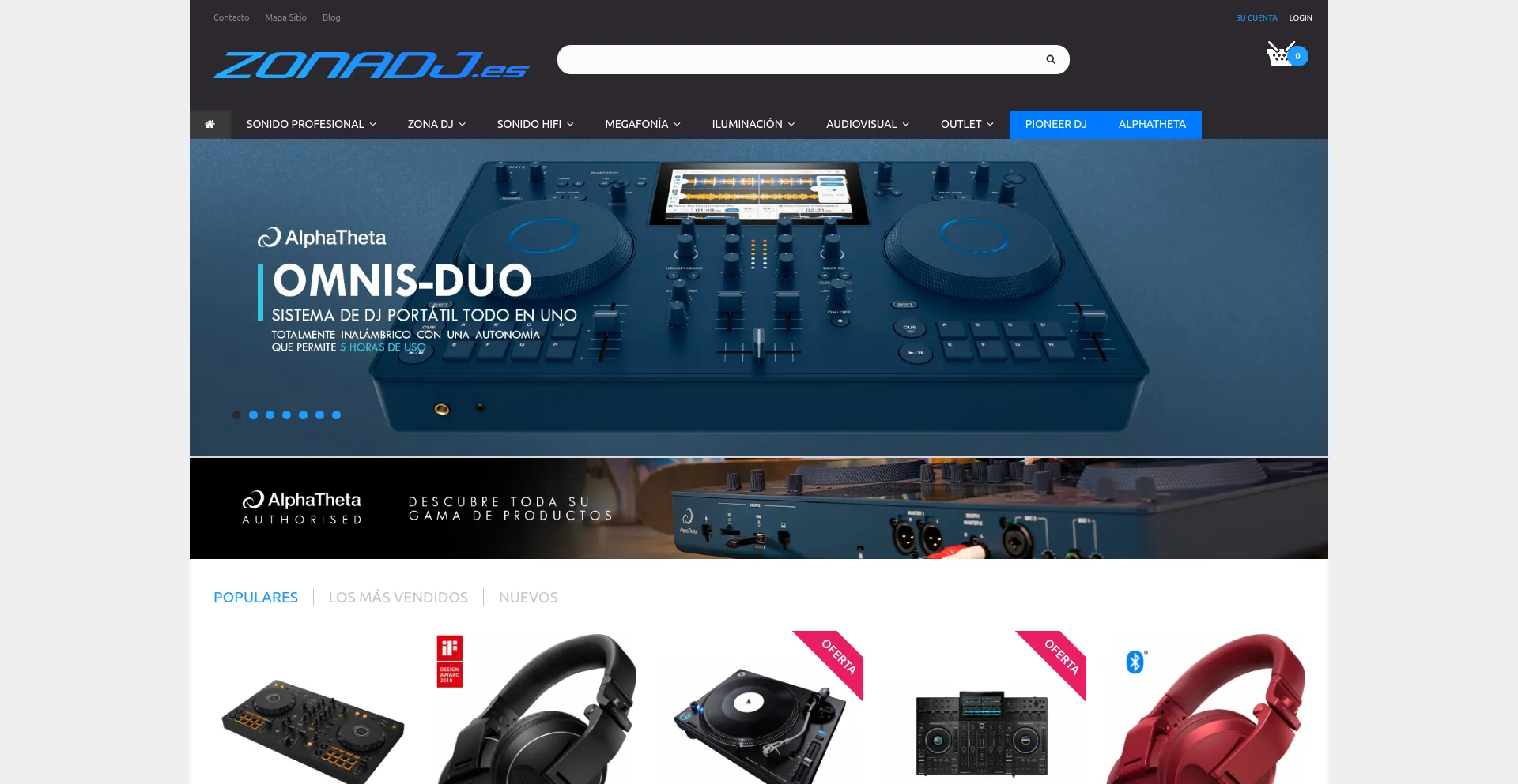 Website screenshot of Zonadj.es