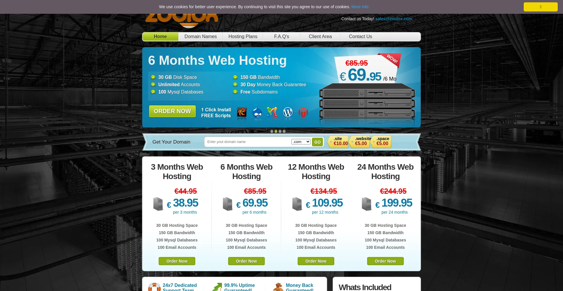 Website screenshot of Zoolox.com