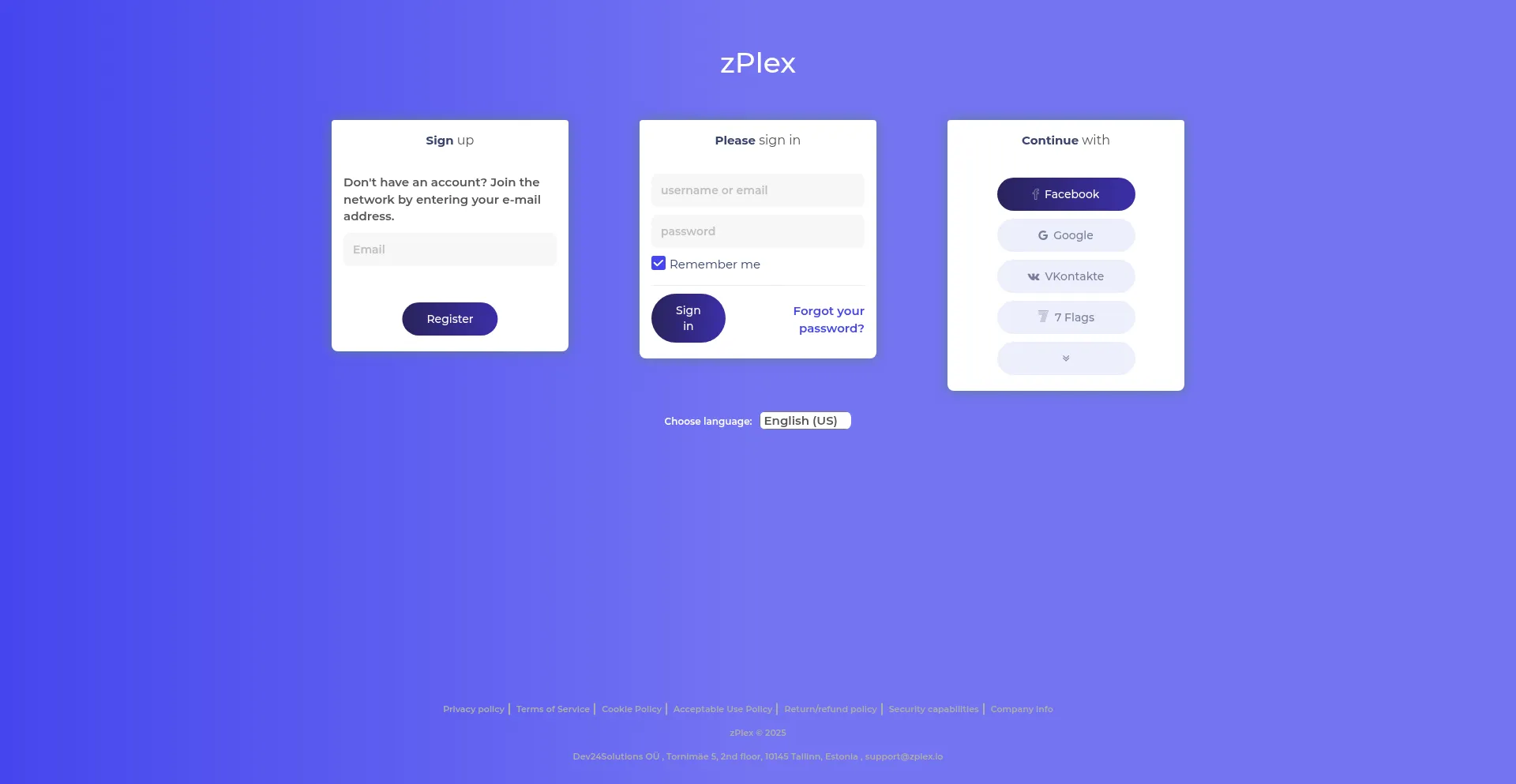 Website screenshot of Zplex.io