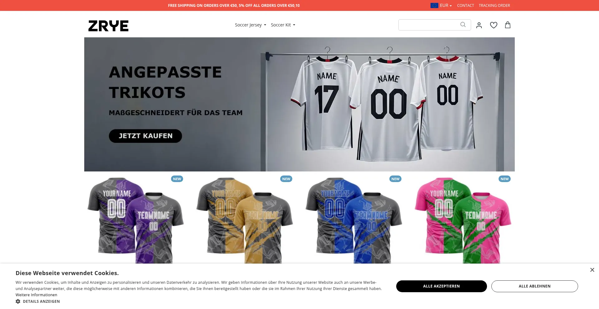 Website screenshot of Zrye.de
