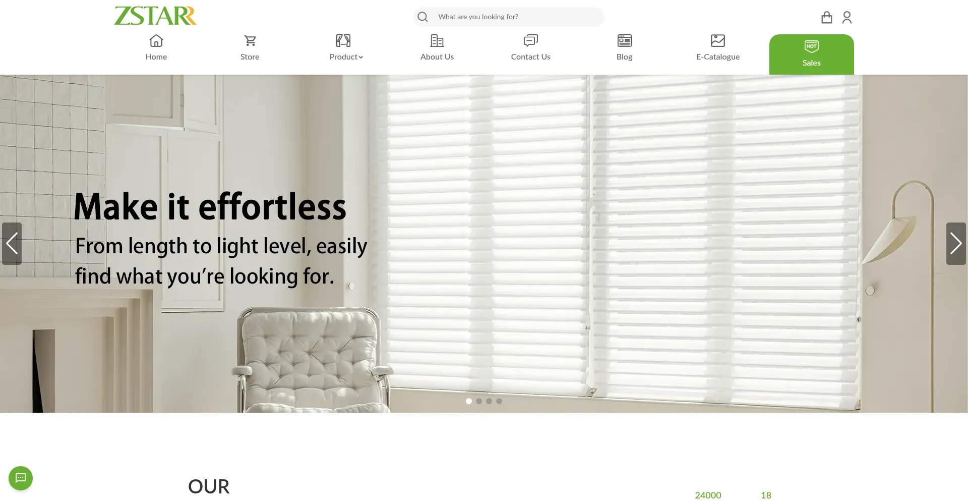 Website screenshot of Zstarrblinds.com
