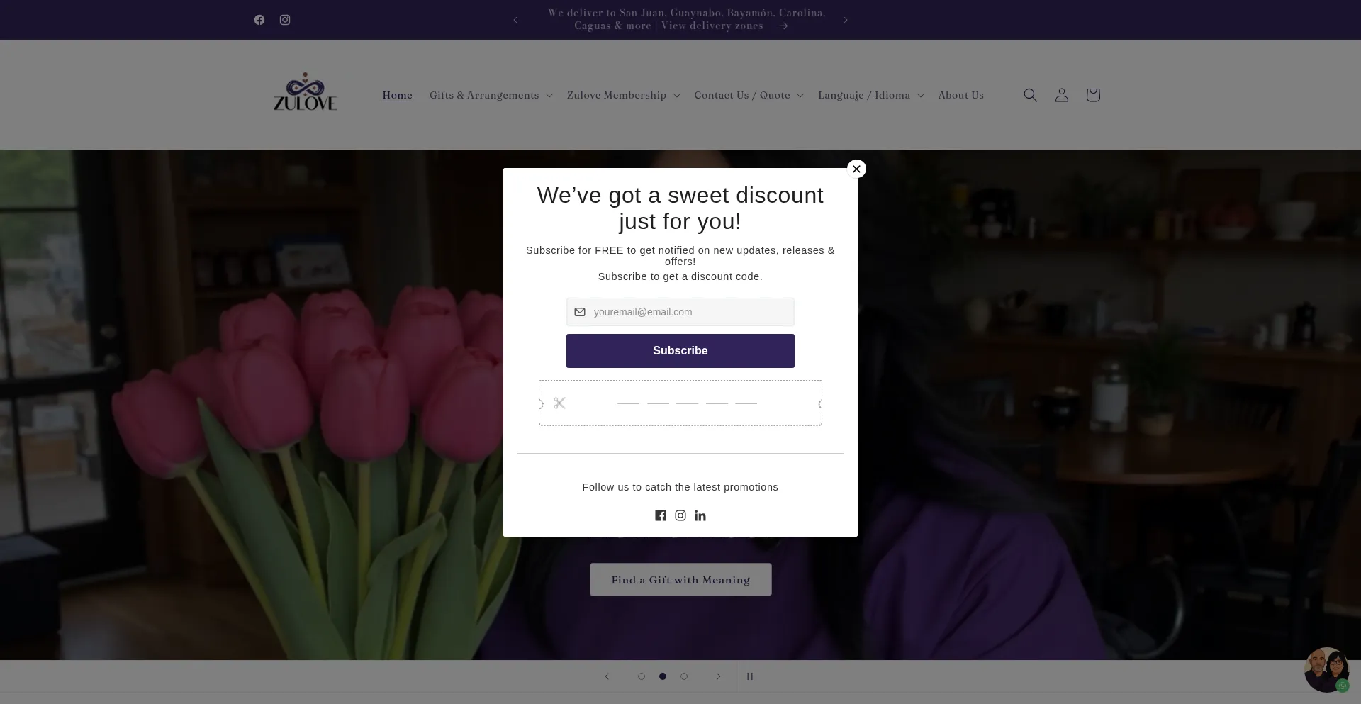 Website screenshot of Zulovee.com