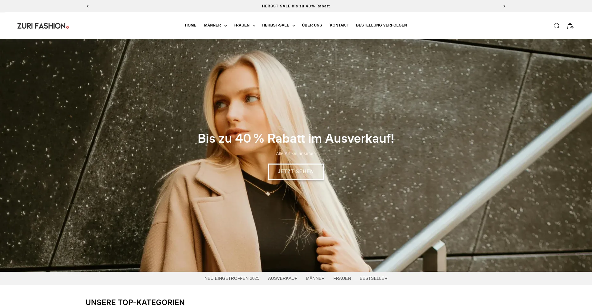 Zuri-fashion.ch Screenshot