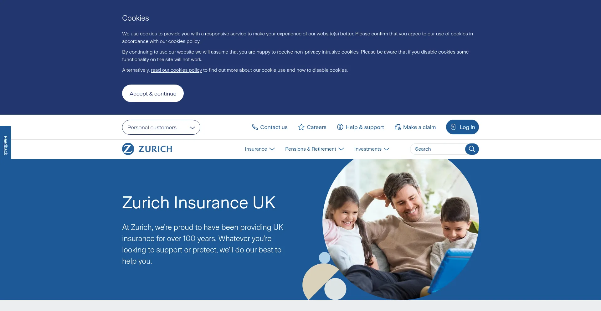 Zurich.co.uk Screenshot