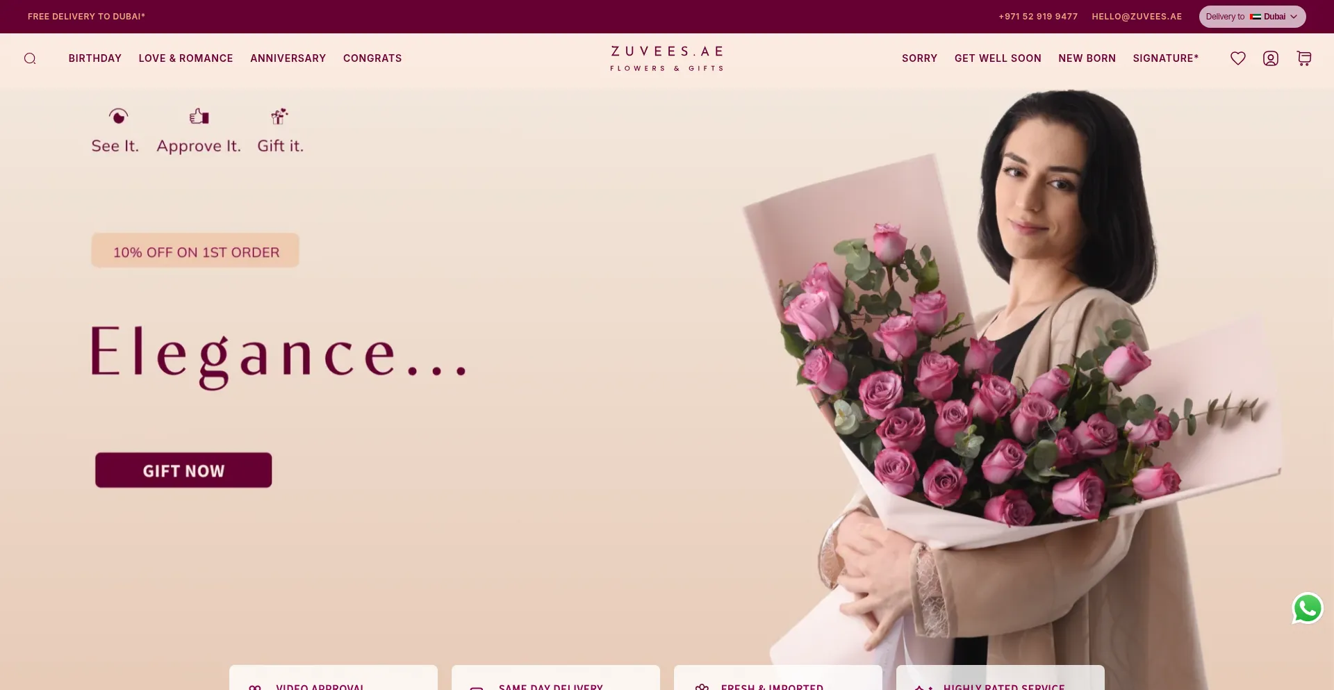 Website screenshot of Zuvees.ae