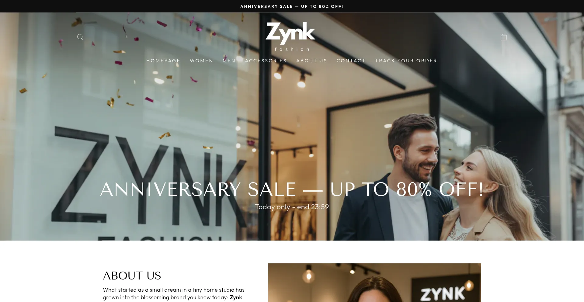 Zynkfashion.com Screenshot